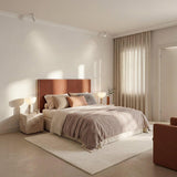 KLAST Tête de Lit Line, Polyester, Mousse Polyuréthane, Contreplaqué, Terracotta, Style Contemporain, Rembourré, 120 x 165 cm