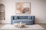 MyFoam Canapé en mousse, 3 places, 200 cm, avec fonction sommeil, déhoussable, moderne et confortable, bleu clair