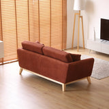CONCEPT USINE | Canapé 3 Places HOGA Terracotta | Style Scandinave | Velours Côtelé Déhoussable | Assise Confortable Rembourrée | Pieds Obliques Bois | Design Tendance et Chaleureux