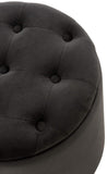Tabouret Pouf Patin en Velours I Tabouret Coffre avec Espace De Rangement I Pouf Repose-Pieds, Couleur:Noir
