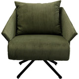 Kare Milo Fauteuil pivotant Design pivotant à 360 °, Charge maximale 110 kg, Aspect Velours côtelé, Fauteuil de Salon, rembourré, avec accoudoirs, pour Salon, Bureau, en Bois de pin Massif, 73 x 83 x