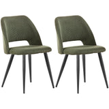 ANVOFONG Chaise de Salle à Manger Lot de 2,Chaise de Cuisine avec Pieds IndéPendants,Chaise Coiffeuse Tapissée en Velours Côtelé,Vert Armée Loungesessel,pour Salle à Manger,Salon,Cuisine,Chambre