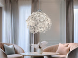 Suspension originale avec abat-jour en forme de feuilles, blanc, Ø 38 cm