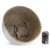 Panier Jonc De Mer Rangement Panier Plante Seagrass de Fleur Corbeille en Paille (Naturel + Blanc)