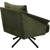 Kare Milo Fauteuil pivotant Design pivotant à 360 °, Charge maximale 110 kg, Aspect Velours côtelé, Fauteuil de Salon, rembourré, avec accoudoirs, pour Salon, Bureau, en Bois de pin Massif, 73 x 83 x