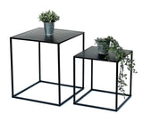 DanDiBo Lot de 2 tables basses en métal noir pour salon 96252 Table d'appoint 52 cm et 42 cm