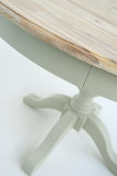 Générique Table à Manger Ronde sur piédestal avec 2 tiroirs cachés 120 L x 120 P x 78 H cm Plateau en Bois Dur d'acacia délavé à la Chaux Table à Manger en Bois Bleu Marine 5 Couleurs