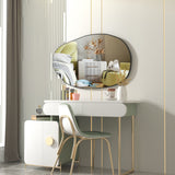 CASSILANDO Miroir Mural irrégulier, Miroir asymétrique à Fixation Murale, Miroir de courtoisie Unique, Miroir décoratif pour Salon, Salle de Bain, Chambre, entrée, décoration Murale 85 x 52 cm