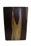 Brillibrum Table d'appoint design en bois véritable - Tabouret en bois flotté naturel carré - Hauteur : 45 cm