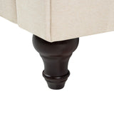 Canapé 3 Places en Tissu Beige Assise Rembourrée Large Dossier Points Chesterfield