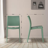 CLP Lot de 2 chaises de Jardin Meton, empilables en Plastique, faciles à Entretenir, résistantes UV, 150 kg Max, Couleur:Olive
