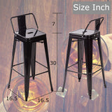 FDW Lot de 2 tabourets de Bar empilables en métal à Hauteur réglable de 76,2 cm, chaises de Cuisine, de terrasse, de Salle à Manger, tabourets de Bar Style Tolix, Noir