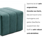 LIKMA Pouf Tabouret Marron Velours Effet 3D 46x35x46 cm – Repose-Pieds Style Ottoman, Banquette Moderne Tissu Jasmine