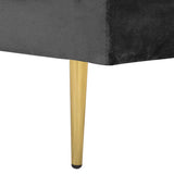 Chaise Longue Méridienne Côté Gauche en Velours Noir Assise Confortable pour Salon Glamour et Moderne Beliani
