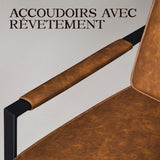 Yaheetech Fauteuil de Salon Moderne Fauteuil d'appoint Design avec Coussins Rembourrés Cadre en métal Fauteuil de Lecture Confortable Marron Clair