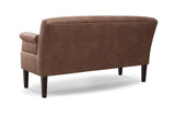 CAVADORE Canapé de Cuisine Malm 3 Places en Simili Cuir avec accoudoirs réglables, Noyau à Ressorts et Coutures contrastées Modernes 182 x 97 x 78 cm, Microfibre Marron Clair