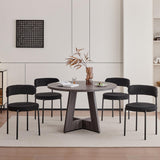 JZGORC Lot de 2 Chaises de Salle à Manger, Chaise Rembourrée en Velours Teddy, Convient pour Salle à Manger, Salon, Chambre, Salle de Conférence - Noir