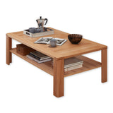 Stella Trading Nature One cœur de hêtre partiellement Massif certifié FSC – Table Basse de qualité supérieure avec étagère pour Votre Salon, Bois d'ingénierie, Couchtisch