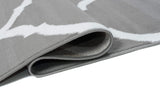 TAPISO Luxury Tapis Poils Ras Moderne Gris Blanc Géométrique Trèfle Marocain Tapis Salon Chambre Adulte Salle à Manger Bureau Oeko-TEX Résistant 160 x 220 cm