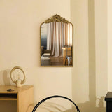Awhtixbo Miroir Baroque doré Antique 40 x 64(H) cm – Cadre Vintage en Fonte avec Fleurs en résine sculptées à la Main, Miroir Mural incassable pour Salle de Bain, Salon et Chambre à Coucher