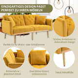 DMJLI-T Canaper, Canapé Convertible 3 Places, Dossier Inclinable 3 Positions, Canapé Lit pour Le Jour et la Nuit, Peu Encombrant et Uni Convient pour Adultes et Adolescents,Yellow