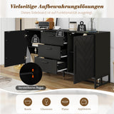 Zepneiy Buffet élégant avec 2 Portes et 3 tiroirs pour Salle à Manger, Cuisine et Salon, Noir