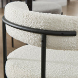 Chaise de Salle à Manger, Chaise de Cuisine du Milieu du siècle, Chaise de Salle à Manger de Cuisine, Dossier incurvé, Chaise de Salle à Manger Ronde tapissée en Bouclette