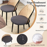 COSTWAY Lot de 2 Chaises Bois Salle à Manger, Chaise Cannage sans Accoudoirs, Siège Rembourré, Pieds Fuselés en Métal, Hauteur d’Assise 46 cm, Chaise en Rotin PE pour Restaurant, Salon