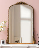 SHYFOY Miroir Mural Antique Orné Baroque Orné, Miroirs décoratifs d'entrée de Salle de Bains Armoire à Poudres, Miroir Ancien élégant Traditionnel, 80 X 60 CM
