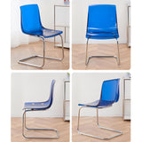 Chaise de salle à manger transparente, chaise de cuisine moderne avec siège transparent, chaises d'appoint d'appoint en acrylique avec cadre en acier chromé pour salle à manger, salon