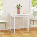 HOMCOM Table de Cuisine Table de Salle à Manger carrée pour 2 Personnes, Table de Salon en Bois Massif, pour Cuisine, Salle à Manger, Blanc, 75 x 75 x 76 cm