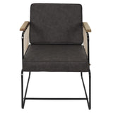 HOME DECO FACTORY - HD7163 Fauteuil Contemporain - Conçu pour Confort et Élégance - Assise Confortable - Pieds en Fer - Dimensions 63x79x73 cm - Hauteur d'Assise 43 cm - Couleur Marron