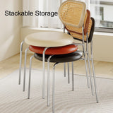 ZXTRYBHD Chaises Salle Manger en Rotin, Chaise Table a Manger Rembourrée avec Dossier en Canne et Pieds en Métal, Chaise Rotin pour Restaurant, Café, Bar (Color : Orange)