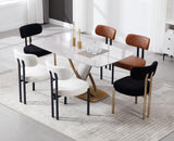 Ya-Home Chaises de Salle à Manger à la Mode Lot de 2 Chaises Salle Manger en Cuir PU avec Pied Métal, Chaise de Cuisine Confortable, Marron