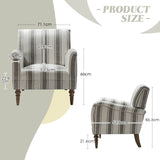 HULALA HOME Fauteuil, Fauteuil, Chaise rembourrée Confortable avec Pieds en Bois Massif, Chaise Longue pour Salon et Chambre à Coucher (Grey)
