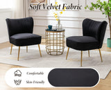 chairus Chaise de Salon en Velours Fauteuil de Chambre Comfortable Chaise Rembourrée Canapé 1 Place (Noir- 1 Piece)