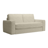 Mobilier-Deco Mindy - Canapé 3 Places Convertible rapido Velours côtelé Beige Matelas 14 cm