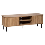 Atmosphera Créateur d'Intérieur - Meuble TV Colva 2 Portes Coulissantes - Étagère Ajustable - Rangement 4 Cases pour Salon, Chambre - H46 x L140cm