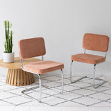 Happy Garden Lot de 2 chaises Cantilever Maria en Velours côtelé Terracotta, Rembourrage Mousse, Structure en Acier Gris - Design Moderne, Allure Vintage, chaises Table à Manger, Bureau et Chambre