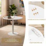 buybyroom Table Ronde Salle Manger Table a Manger Ronde Blanche für Küche, Esszimmer, Wohnzimmer und Büro für 2-4, 80cm, Blanc
