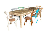 Biscottini Lot de 2 chaises de salle à manger en bois massif - Chaise cuisine et salon en rotin - Chaises d extérieur et intérieur - Chaise en peluche Rustica Cross - Siège rembourré Thonet Vintage