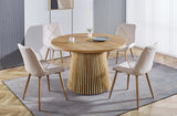 PEGANE Table à Manger Ronde Extensible en Bois Coloris chêne - diamètre 120-200 x Hauteur 75 cm