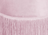 BIANCHERIAWEB Pouf Salon/Chambre avec Franges Rembourré Modèle Velvet Malibu Couleur Unie Pouf Poussière