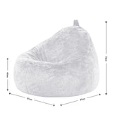 Icon Pouf Classique en Fausse Fourrure Licorne, Pouf Gros de Salon, Pouf Fauteuil pour Adultes ou Enfant avec Remplissage (Cocoon, Blanc)