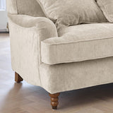 Loberon Canapé Isa - Bois d'hévéa, Velours de Polyester, Bois de pin - H/L/P env. 80/224 / 95 cm - crème, crème