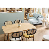 Miliboo Table Extensible rallonges intégrées rectangulaire en Bois Clair chêne L140-170 cm ANK