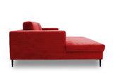 DOMO. collection Modica Canapé d'angle Moderne en Forme de L sans Sol - 244 x 173 x 83 cm (l x p x h) - Rouge
