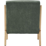 HOMIFAB Fauteuil en Bois et Velours côtelé Vert - Lanna