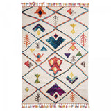 UN AMOUR DE TAPIS - tapis pour la salle à manger berber tribal mk 03 bleu, écru, jaune, gris, orange, noir, gris, beige, rose, vert, blanc - 200 x 290 cm - tapis berbère inspi 4581