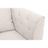 Miliboo Canapé 2 Places capitonné en Tissu Beige et Bois Clair Montaigne